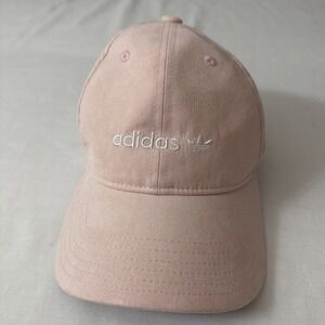 Adidas Blush Pink White Relaxed Plus Strapback Women's‎ Hat Cap OSFM Suede Clean